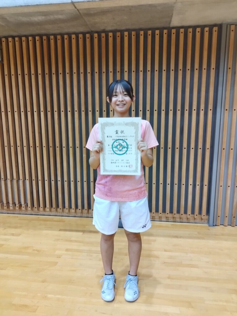 初心者女子シングルス　県大会３位！